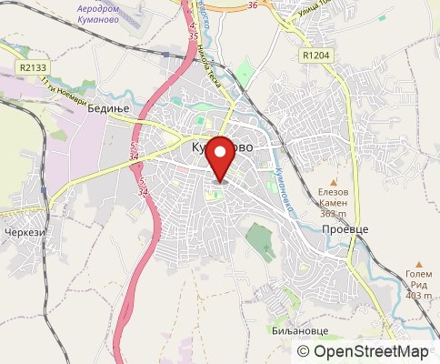 Map: 1300 Кumanovo, Macedonia