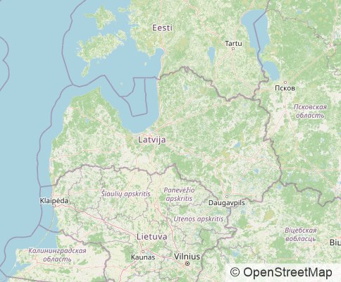 Map: LT-3000 Kaunas, Lithuania, Latvia