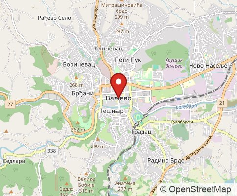 Map: Valjevo, Serbia