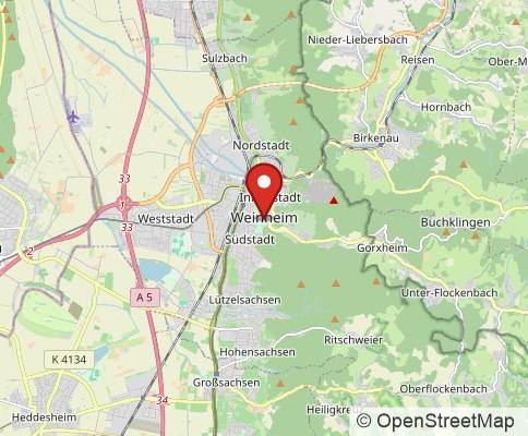 Map: Weinheim, Germany