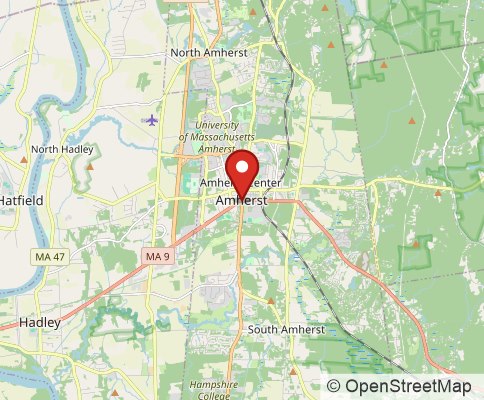 Map: Amherst, MA 01002, United States