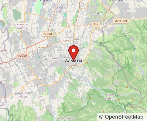Map: 500000, Almaty, Kazakhstan