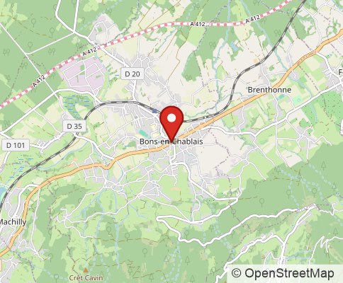 Map: 74890 Bons en Chablais, France